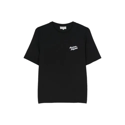 Maison Kitsune SS24 Рукав с оборванным плечом T-рубашка Женская Черная