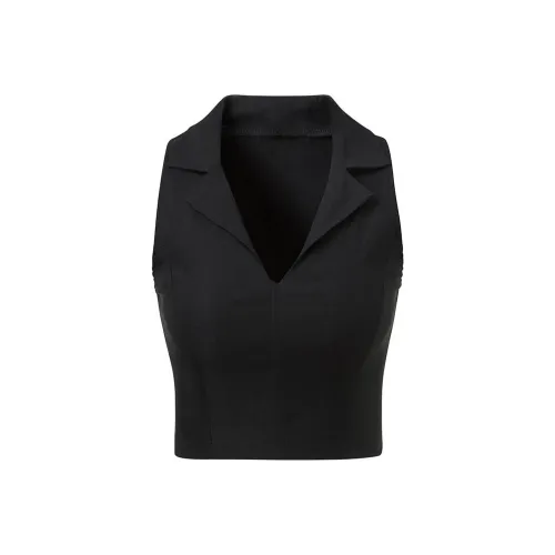 IAMCPLUS Черный Женские Короткие Топы