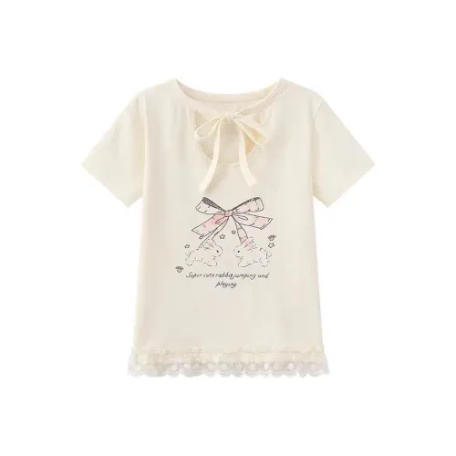 PLAY BUSH Стандартная T-рубашка Женская Абрикос