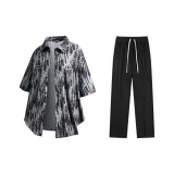 Комплект одежды (Черная рубашка + Черные повседневные штаны)