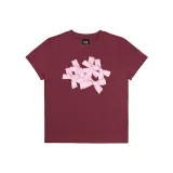 Бургундский розовый принт