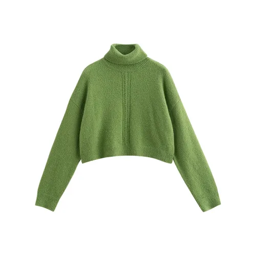 Initial Language Свитер Женский Оливково-зеленый