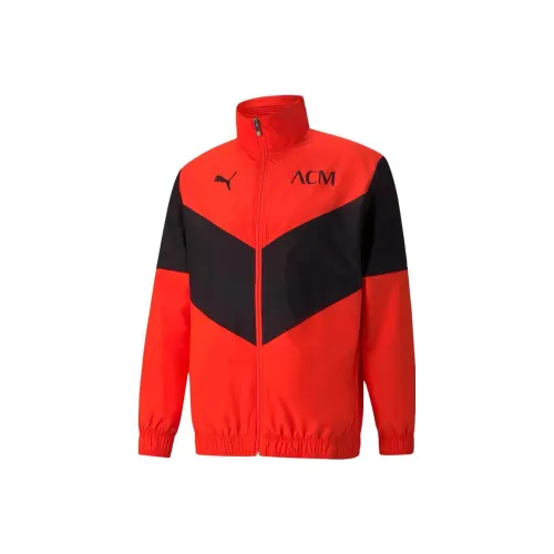 PUMA AC Milan Pre Match Футбол Джерси 21 22 Season Игровая версия AC Бежево-синий Мужской Красный