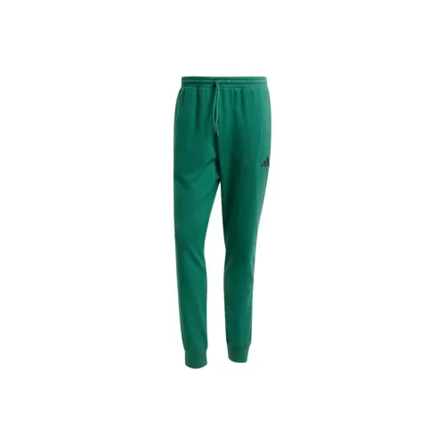 Adidas ESSENTIALSSportswear FW24 Cozy French Terry Joggers Спортивные брюки Мужской Преппи Зеленый Черный Цвет