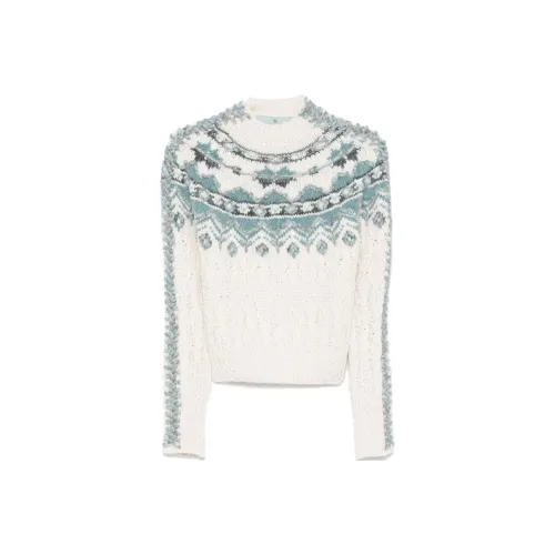 ERMANNO SCERVINO FW24 Свитер Женский Белый Синий