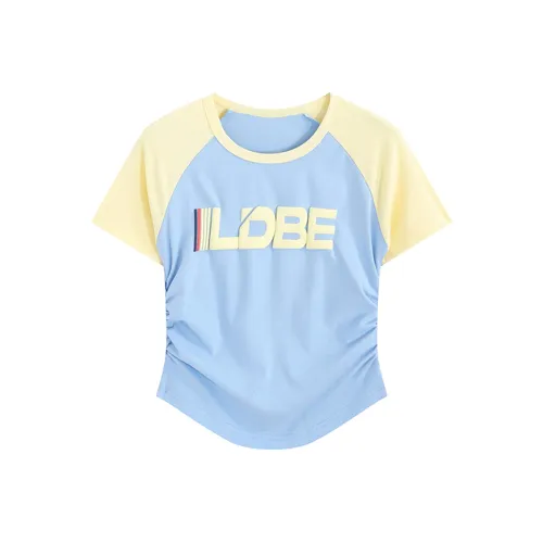 Garbege Реглан-рукав Т-рубашка Женская Желтая Синяя Многоцветная