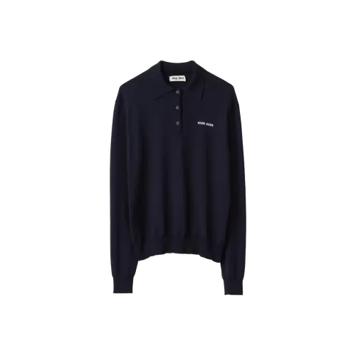 MIU MIU Fw25 Свитер Женский Синий