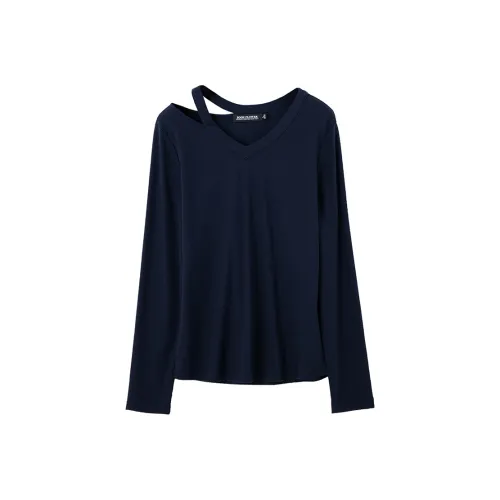 SOON FLOWER T-рубашка Женская Темно-синяя Весна