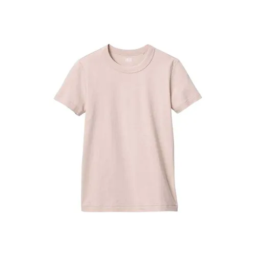 UNIQLO SS24 Стандартная T-рубашка Женская Персиково-розовая