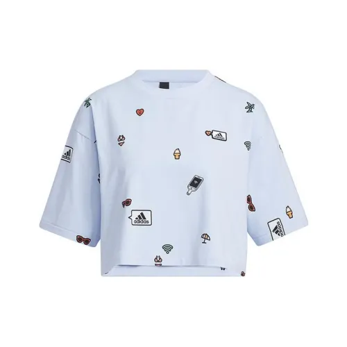 Adidas Синие Женские Короткие Топы