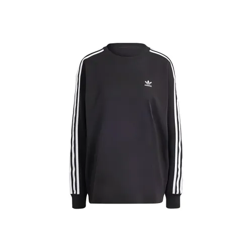 Adidas Originals 3 Stripes Рукав с оборванным плечом T-рубашка Женская Черная