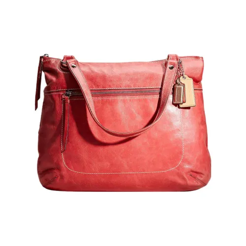 COACH POPPY Кожа Тоут Сумка Сумка для покупок Сумка на одно плечо Большая Женская Camellia Многоцветная