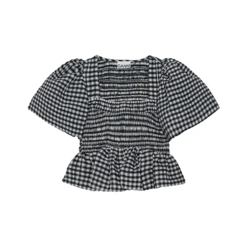 GANNI SS24 CROP TOP Женская Белая Цапля