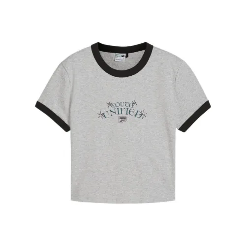 PUMA DOWNTOWN Стандартная футболка Женская Светло-серый 04