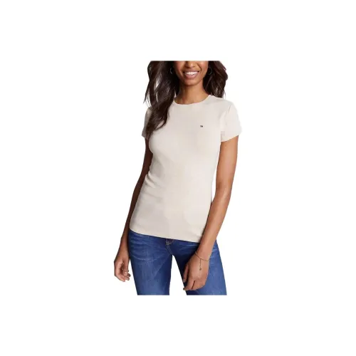 Tommy Hilfiger FW23 Essential Favorite Crewneck T-Shirt T-Shirt Женская Бежевая