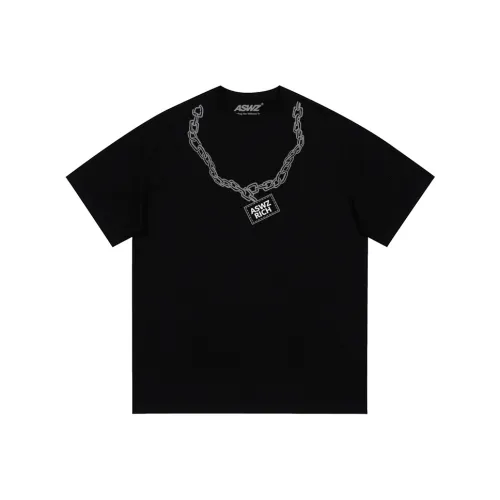 ASWZ Спущенное плечо 100% хлопок футболка женская