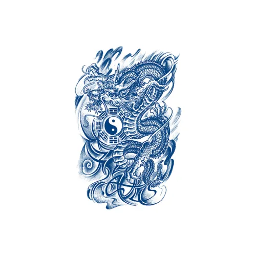 LIEJI Yinyang Dragon Dance Herbal Tattoo Наклейка