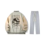 Set (Ecru Top + Gray Casual Pants)  
Комплект (Топ экрю + Серые повседневные штаны)