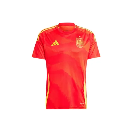 Adidas Spain 24 Дом Джерси Футбол Джерси Фанатская версия Испания Команда Дом Мужской Красный