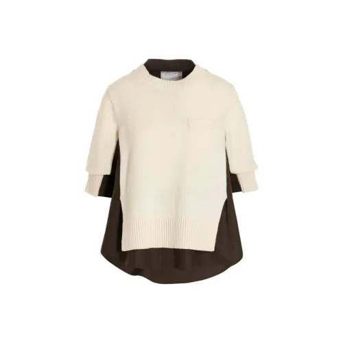 Sacai Бежевые Женские Свитеры