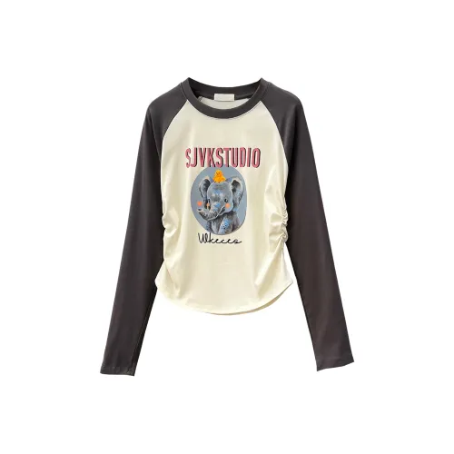 Aghr T-Shirt Женская Абрикос и Серый