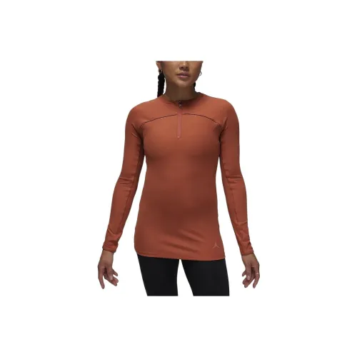 Jordan Sport Реглан-рукав Т-рубашка Женская Серый Персиково-Красный