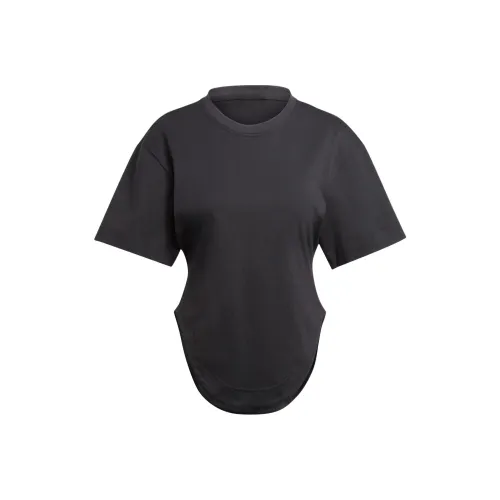 Adidas x Stella McCartney Т-рубашка с оборванным плечом женская черная