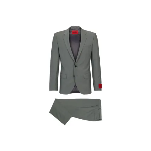 Hugo Boss Облегающий крой костюм из мохерного трикотажа эластичный бизнес-костюм для мужчин серый