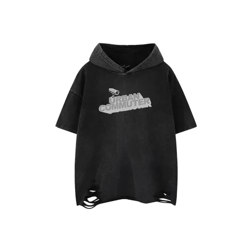 BEAR UNION Рукав с оборванным плечом T-рубашка Унисекс Черный