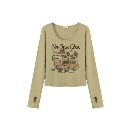 NO ONE ELSE Армейский зеленый Женские футболки