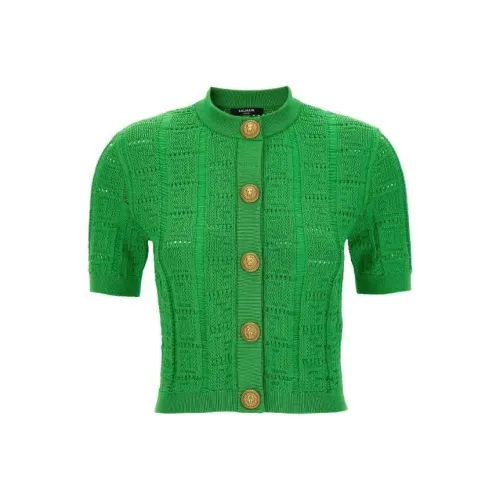 BALMAIN Зеленые Женские Свитеры