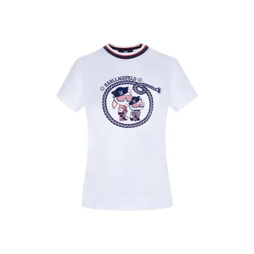 KARL LAGERFELD SS25 Стандартная T-рубашка Женская Белая