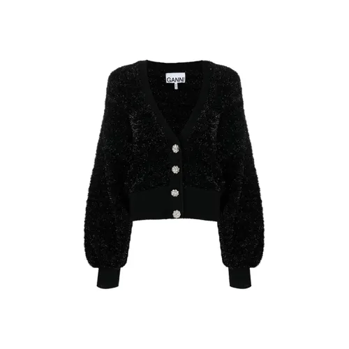 GANNI SS22 Облегающий свитер женский черный