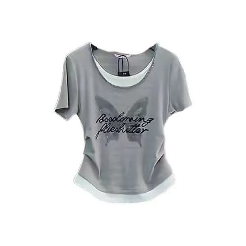 PLAY BUSH Серые Женские Футболки