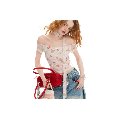 UNIFREE T-рубашка Женская Розовая Клетка