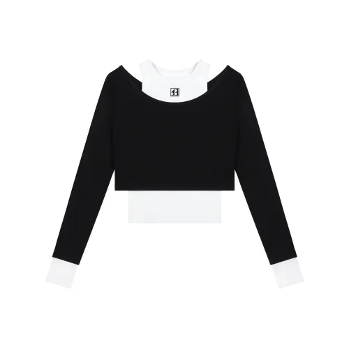 CALLED BACK T-Рубашка Женская Черно-Белая