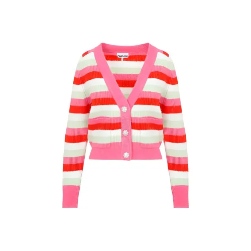 GANNI SS22 Свободный крой Свитер Женский Розовый