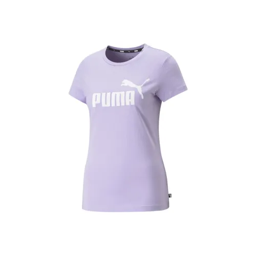 PUMA Essentials Logo Tee S T Shirt Женская Фиолетовая