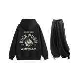 Комплект одежды (Черный топ + Черные повседневные штаны)