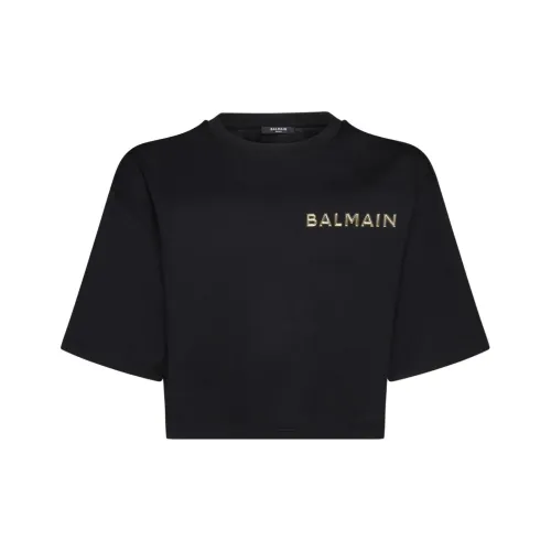BALMAIN Черные Женские Т-рубашки
