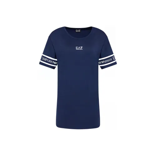EMPORIO ARMANI EA7 SS23 Короткий рукав T-рубашки Женские Темно-синий