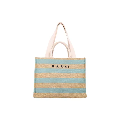 MARNI Cotton Сумка с одним плечевым ремнем среднего размера женская синяя и коричневая