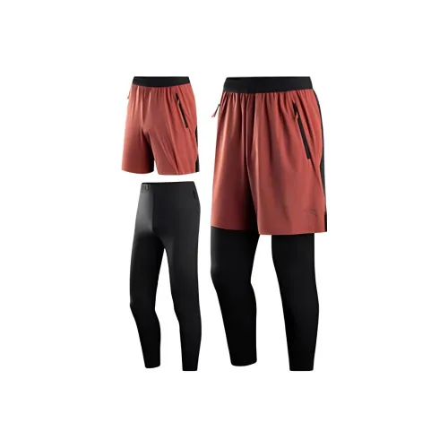 ANTA Running Collection Бег Шорты Мужские Моховый Красный Основной Черный