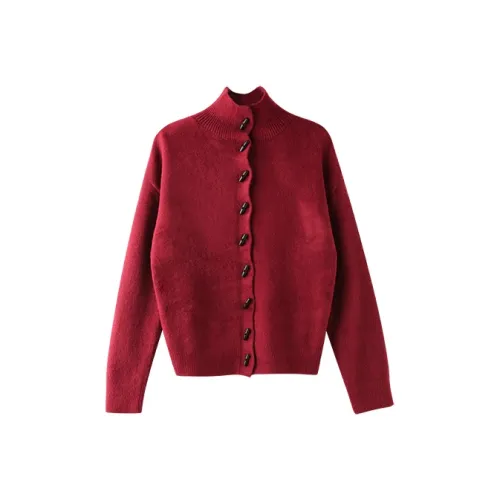 ANNECHEN Облегающий свитер женский рождественский красный