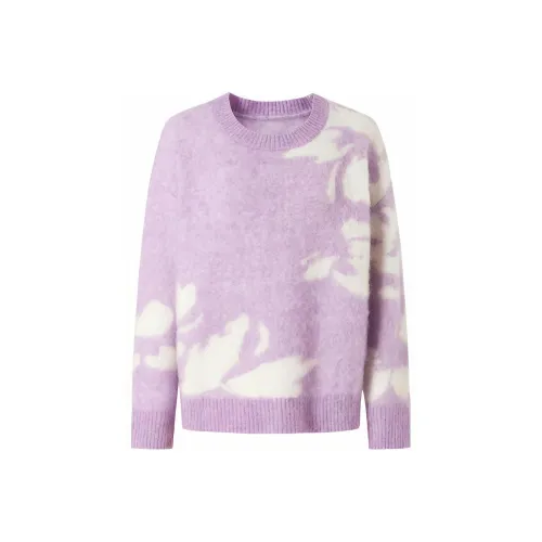 JZ. ANNAKRO Свитер Женские Цветочный Дизайн Фиолетовый