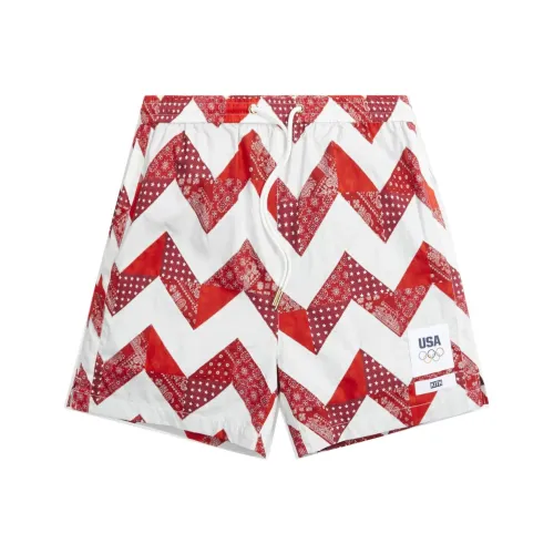 KITH SS21 Повседневные шорты Унисекс Красный Белый