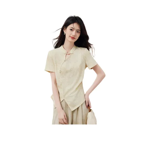 XINFEIYU Бежевые Женские Футболки