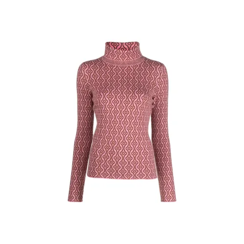 Maje FW22 Водолазка Облегающий крой Длинный рукав Свитер Женский Розовый