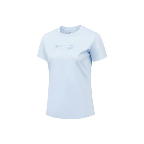 QIAODAN T-рубашка Женская Светлый Прозрачный Синий