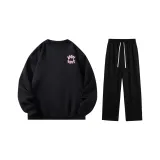 Флисовый комплект (Черный топ + Черные штаны с флисовой подкладкой)